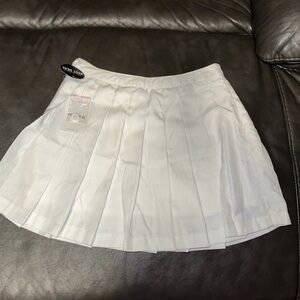 Forever 21 White Pleated Skater Mini Skirt